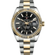 Rolex Sky-Dweller Two tone Yellow gold Black dial Oyster bracelet